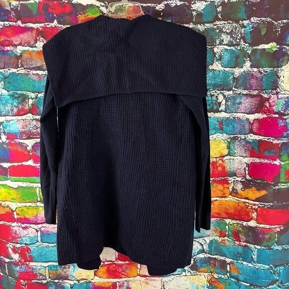 Willi Smith Navy Blue Merino Wool Cardigan Sweater, Size Small - Cozy, Minimalis - Picture 6 of 6